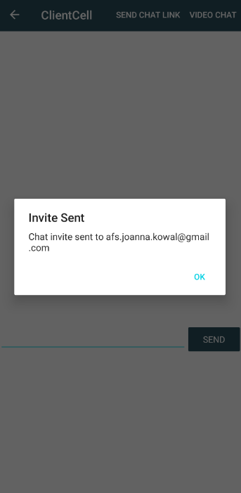 Send invitation to the client