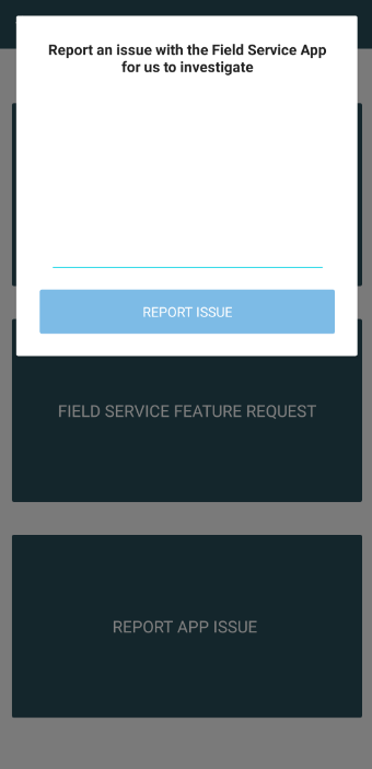 Report app issue form